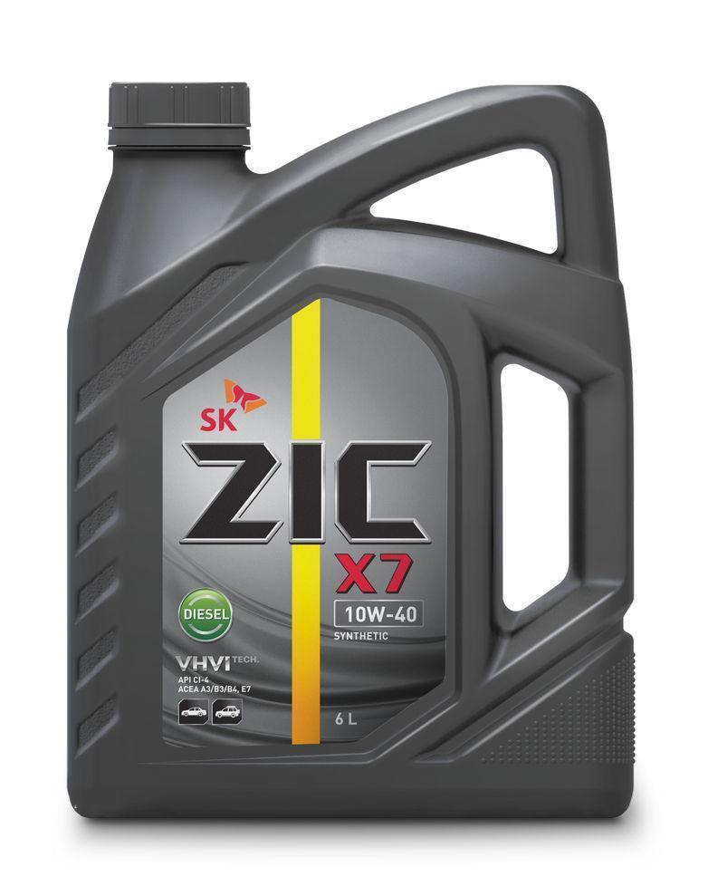 Масло моторное ZIC 10W-40 X7 Diesel API Cl-4 /SL ACEA E7 синтетическое 6л / 10W40