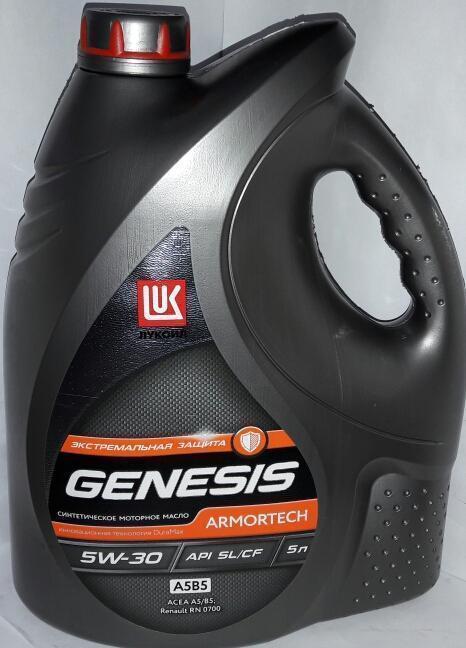 Масло моторное Лукойл Genesis Armortech FD 5W-30 SL/CF А5 В5 синтетическое 4л / 5W30