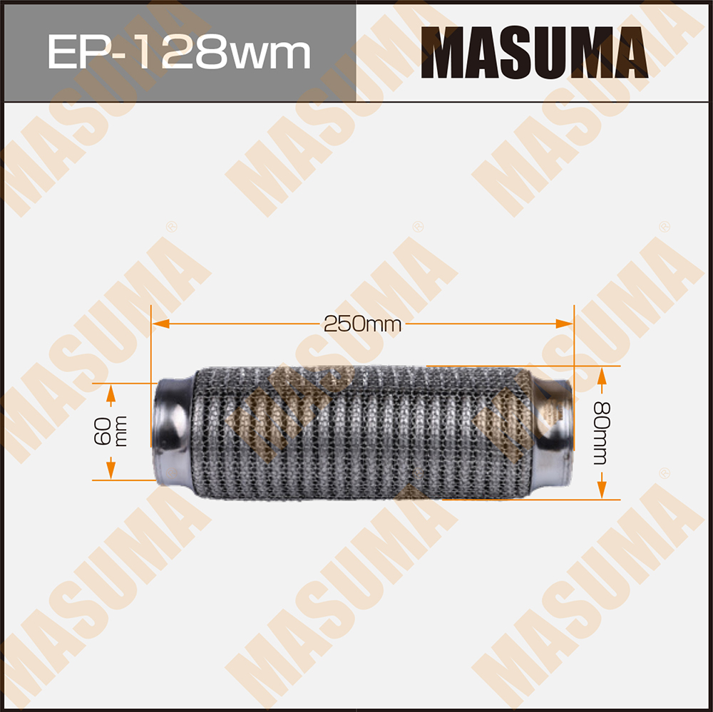 Гофра глушителя 60 х 250 Masuma 3-х слойная wiremesh interlock