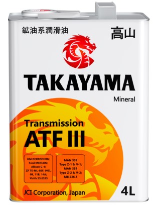 Масло трансмиссионное Takayama ATF III металл 4л
