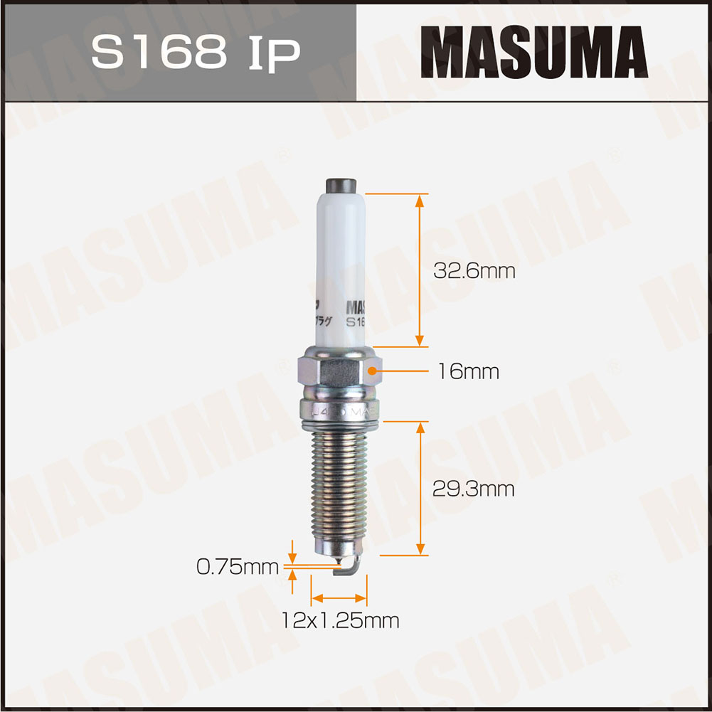 Свеча зажигания Masuma S168IP IRIDIUM+PLATINUM (SILZKER8A8E) Masuma