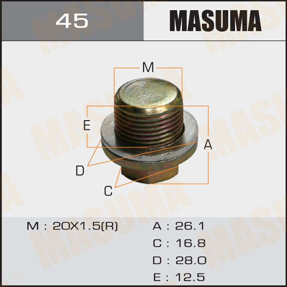 Болт слива масла М20x1,5 Honda Masuma