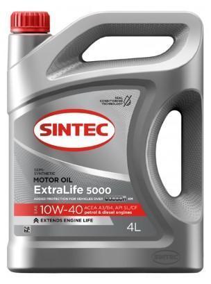 Масло моторное Sintec 10W-40 ExtraLife 5000 A3/B4, SL/CF полусинтетическое 4л / 10W40
