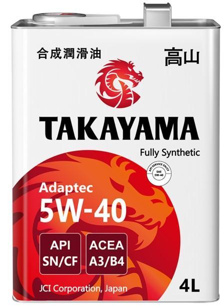 Масло моторное Takayama 5W-40 Adaptec API SN/CF, ACEA A3/B4 синтетическое 4л металл / 5W40