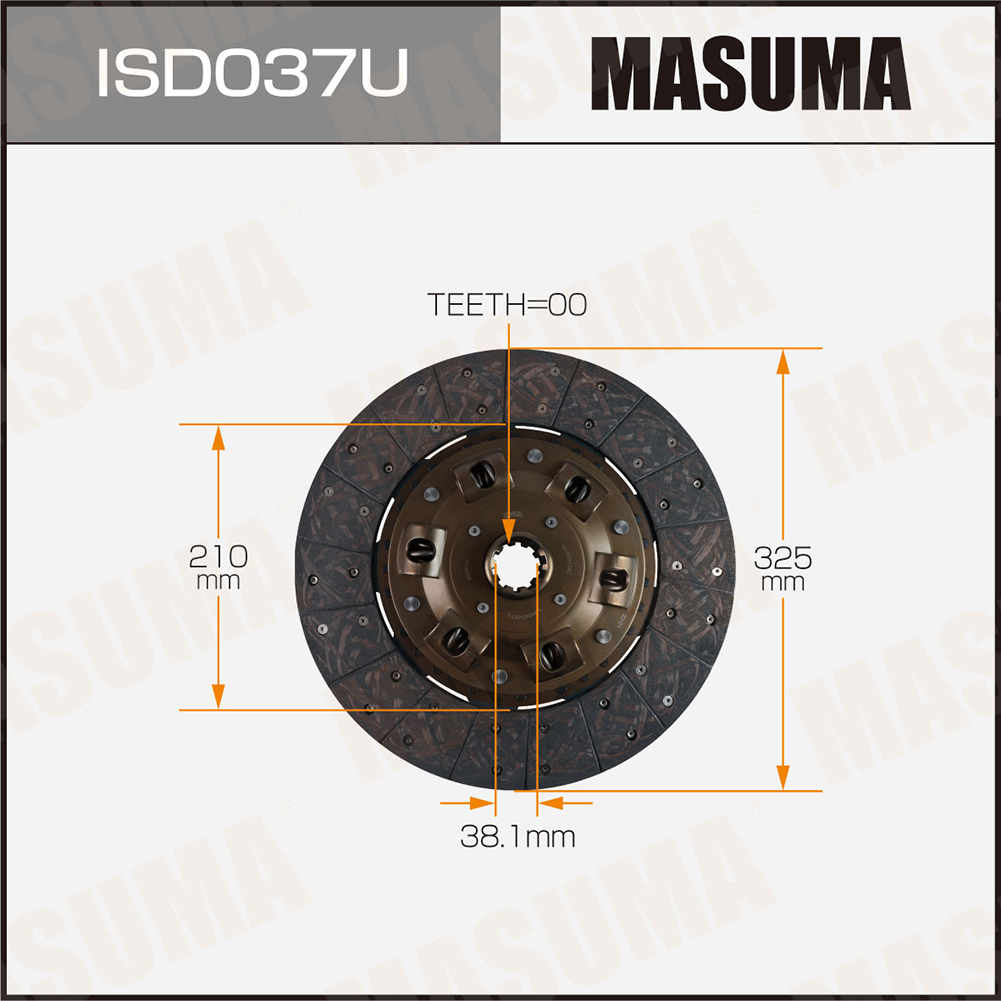 Диск сцепления 325 x 210 x 10 x 38.1 Masuma