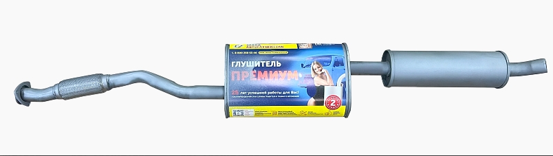 Глушитель основной УАЗ 330365 двс 409 евро 4 с резонатором Премиум Автоглушитель