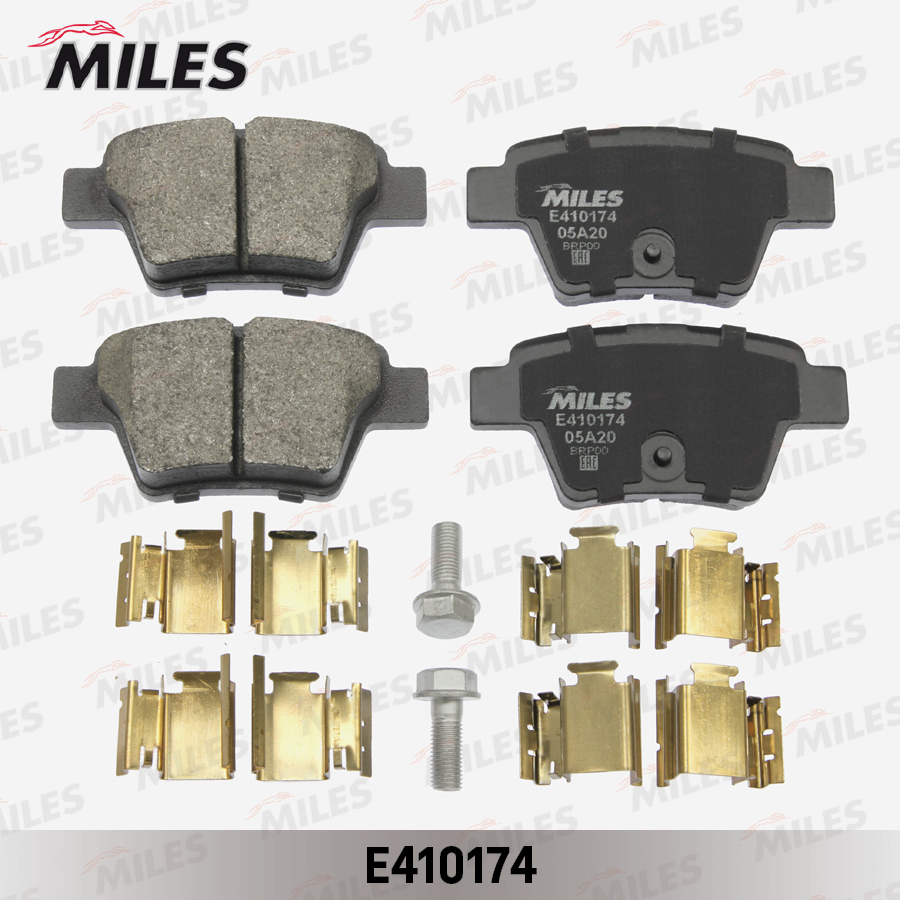 Колодки тормозные Citroen C4 04-11; Peugeot 207 06-, 307 00-09 задние Miles Low-metallic