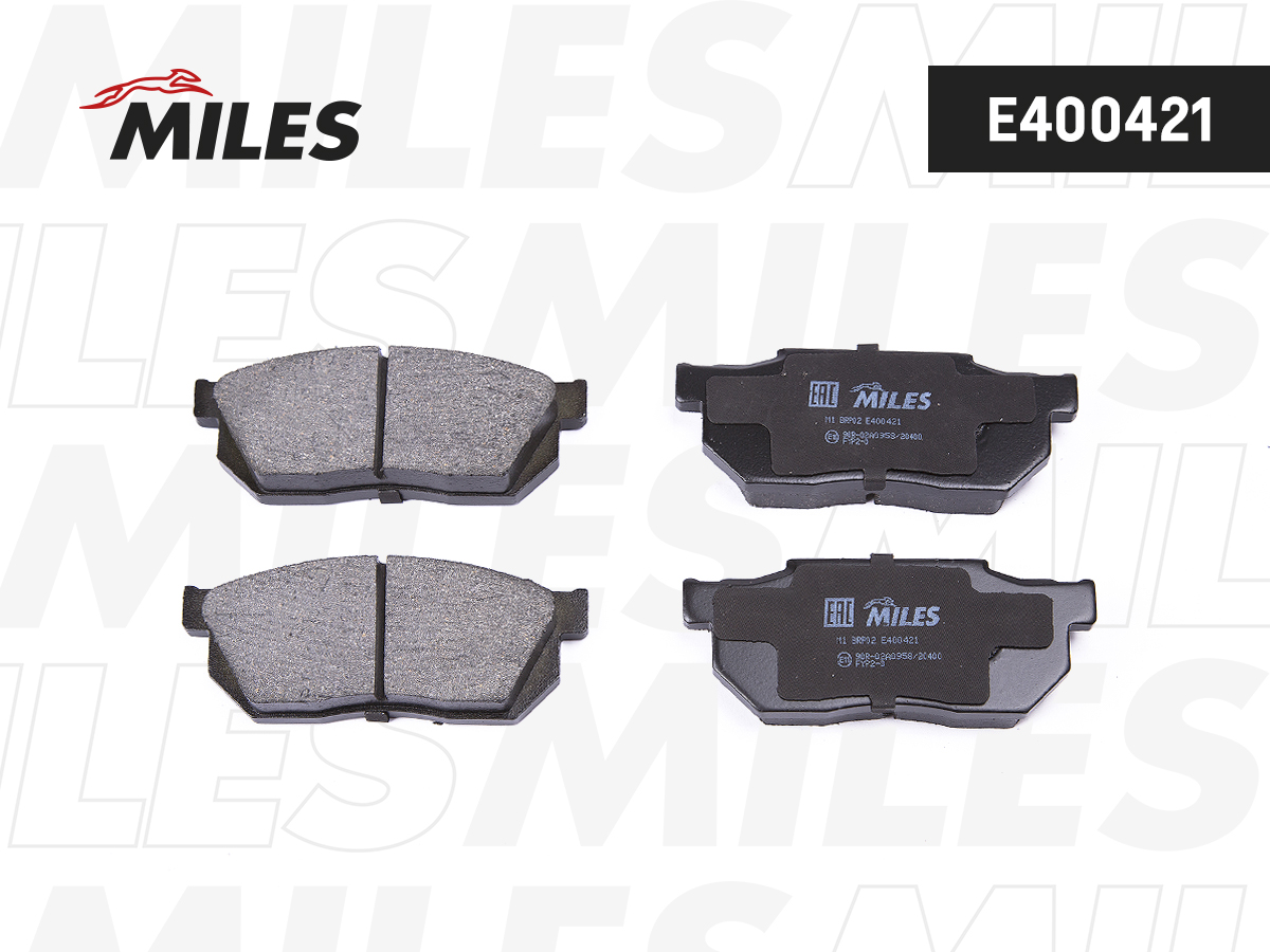 Колодки тормозные Honda Civic, CR-X, Prelude 83-95 передние без датчика Low-metallic Miles