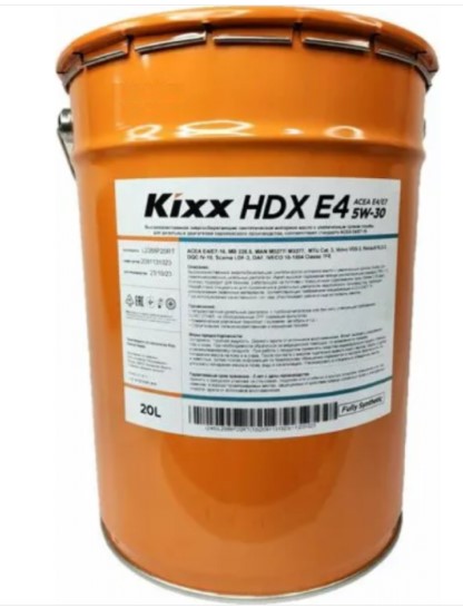 Масло моторное Kixx 5W-30 HDX E4 синтетичнское 20л