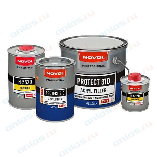 Грунт Novol акриловый 4+1 HS Protect 310 черный 1 л+0,25 л