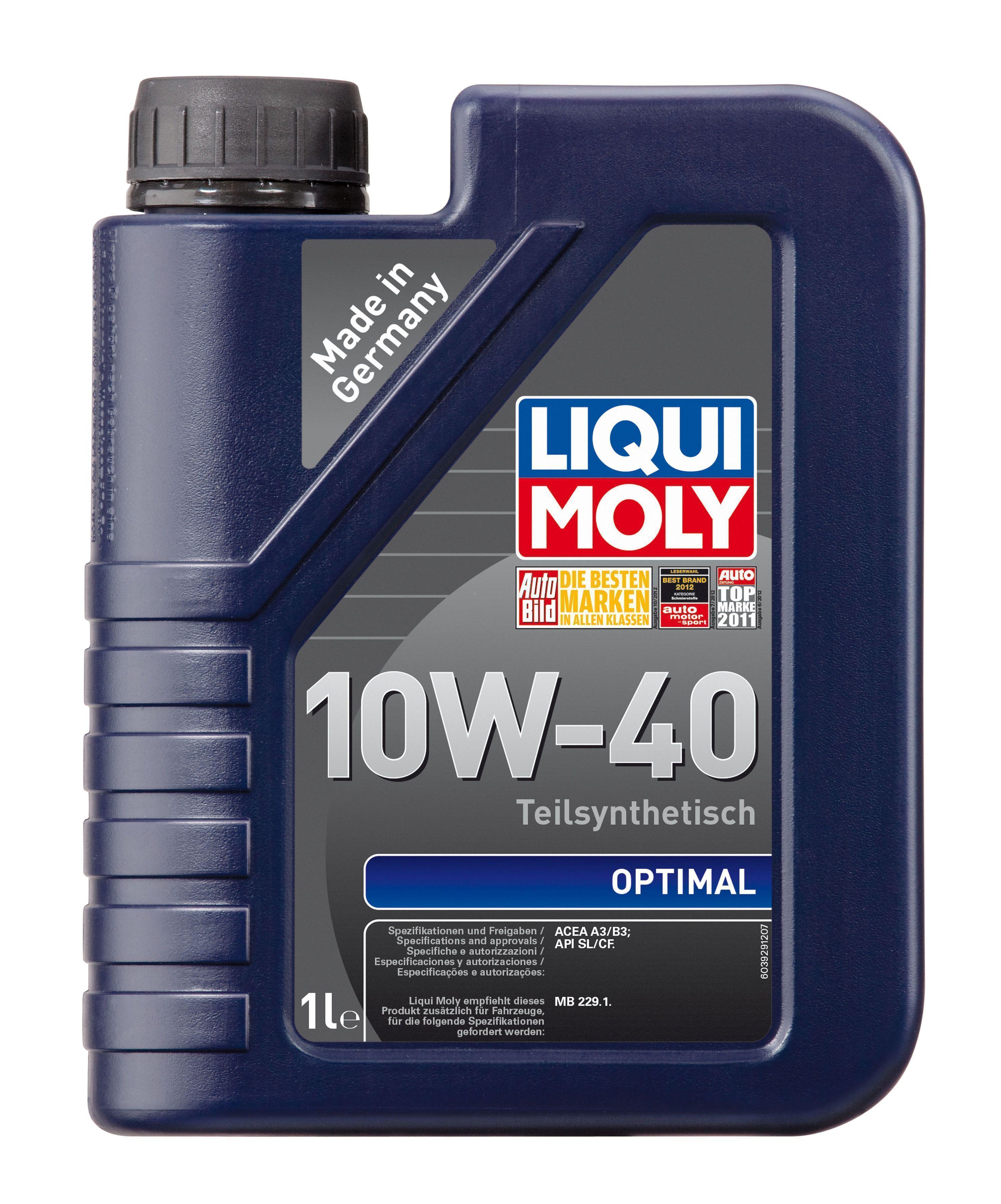 Масло моторное LiquiMoly 10W-40 Optimal HC синтетическое SL/CF А3/В3 1л / 10W40