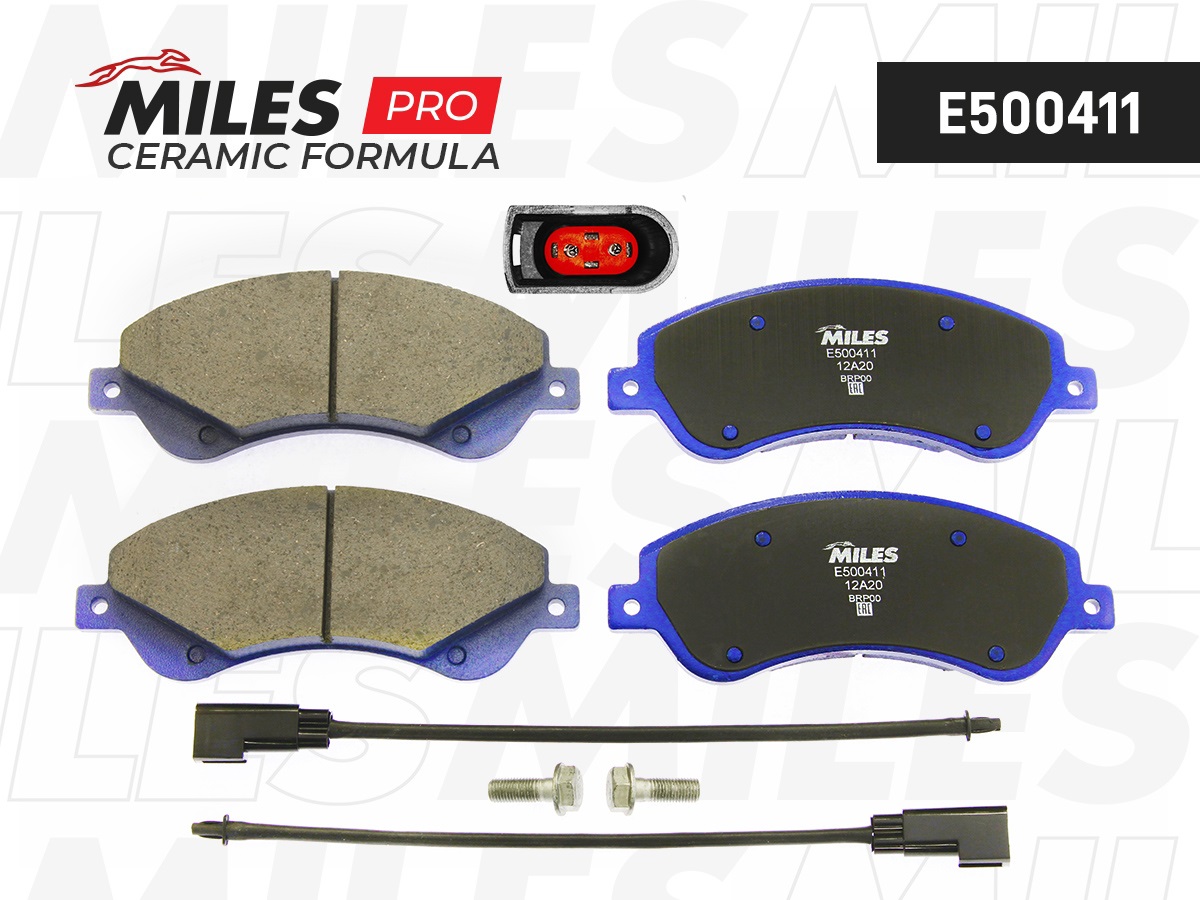 Колодки тормозные MILES E5 Ceramic FORD TRANSIT 06- 280/300-Series передние с датчиком