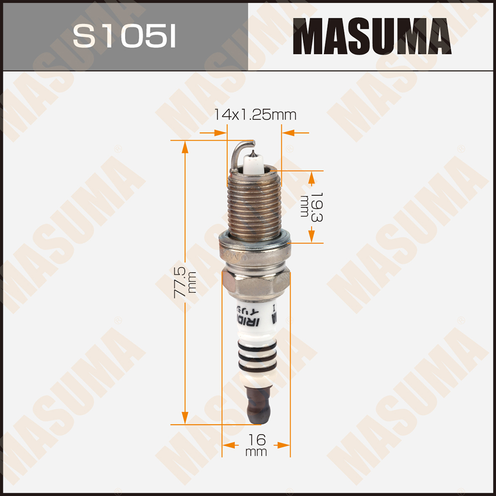 Свеча зажигания Masuma S105I Iridium (ZFR6V-G) Chevrolet Aveo (T300) 11- 1.4i/1.6i/Opel Astra J 09-