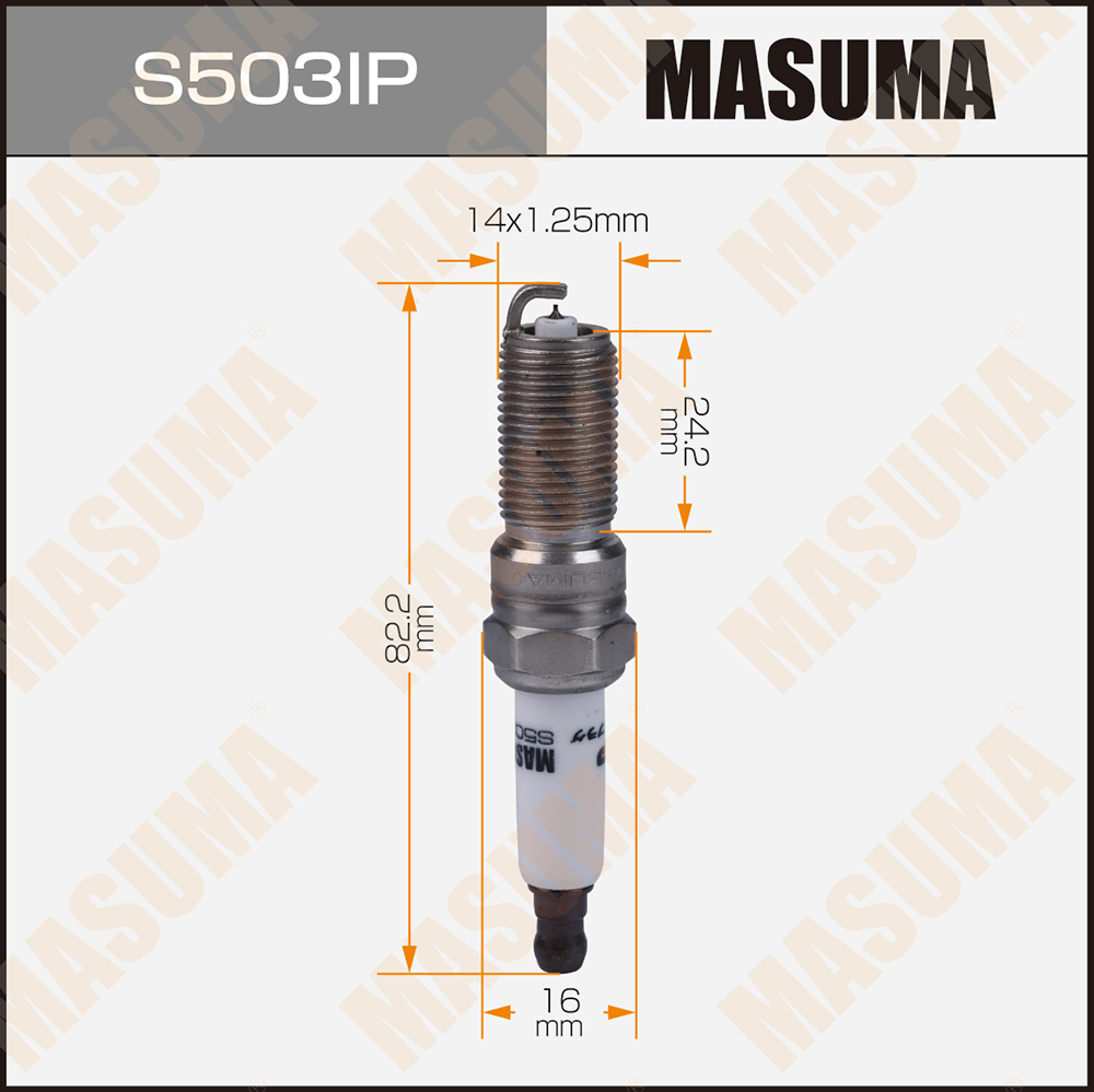 Свеча зажигания Masuma S503IP Iridium + Platinum (ILTR6G8G) (96621)