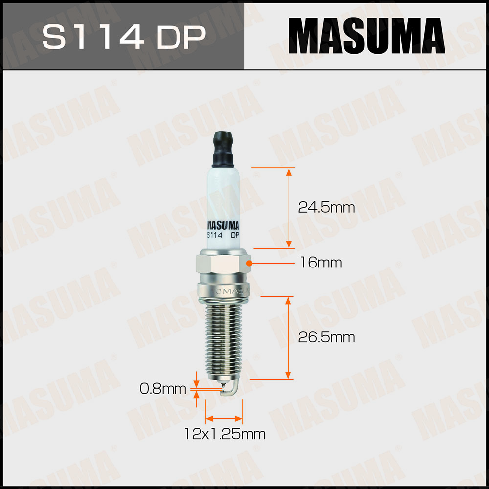 Свеча зажигания Masuma S114DP Double Platinum (PLKR7B8E) Mercedes M271