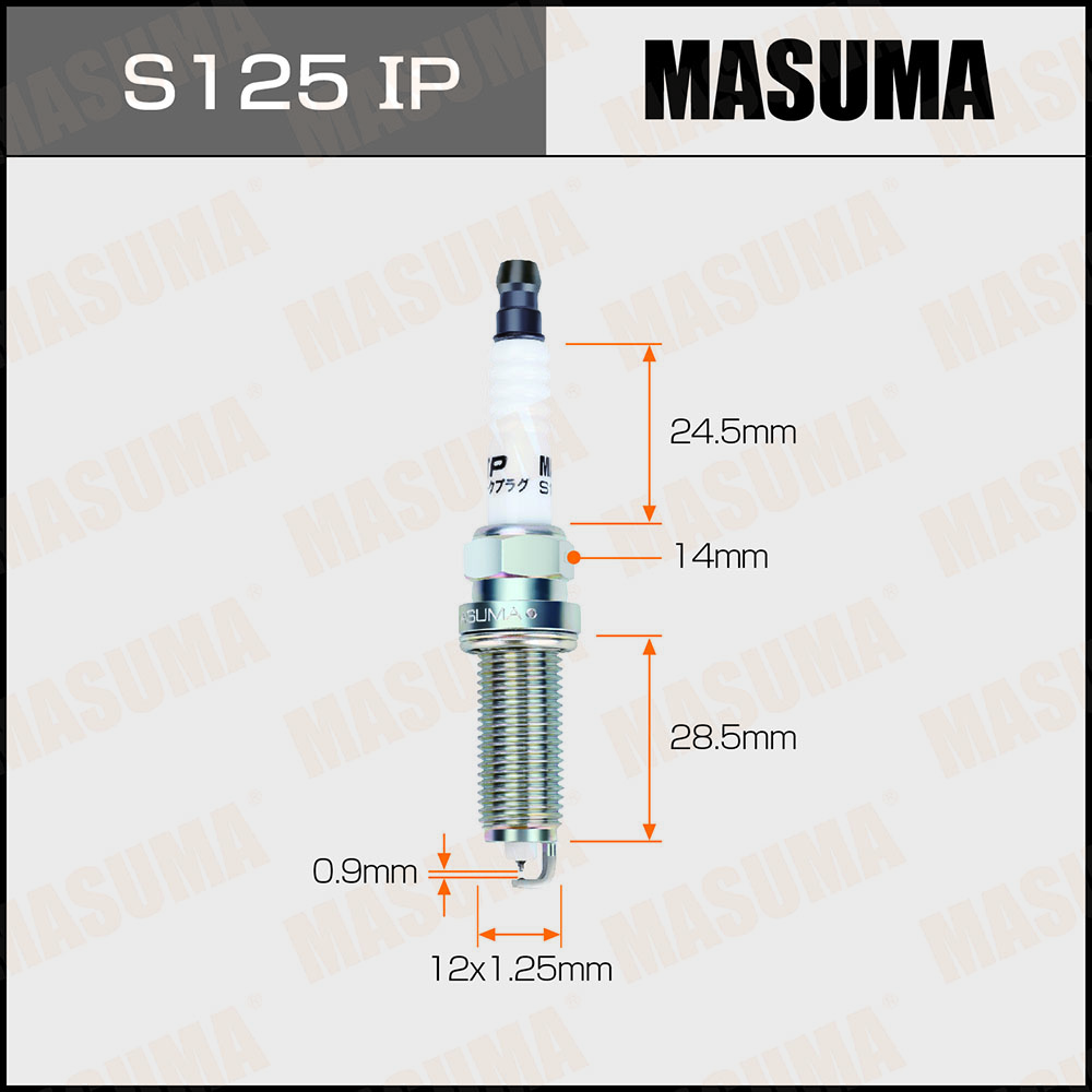 Свеча зажигания Masuma S125IP Iridium + Platinum (DILKAR7C9H) Nissan Pathfinder 14-