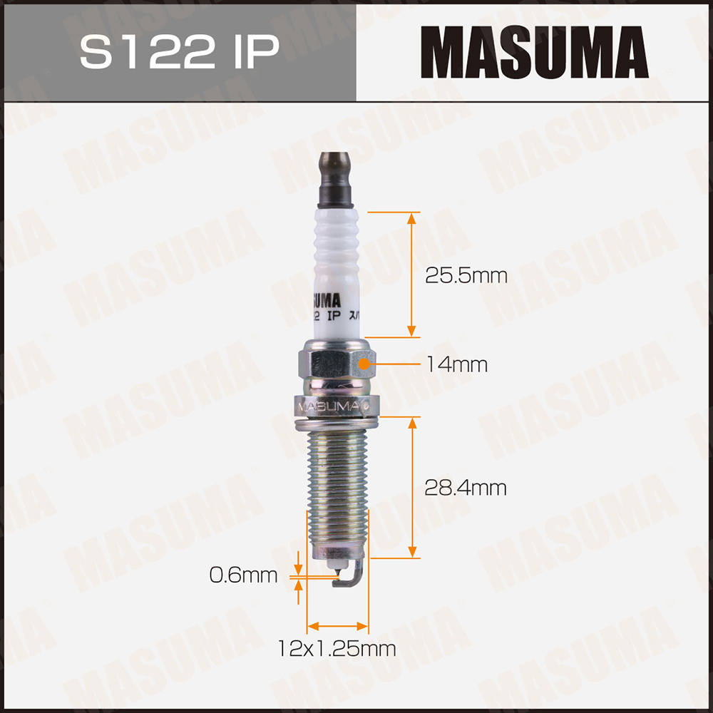 Свеча зажигания Masuma S122IP Iridium + Platinum (ILZKAR8L7G) Haval F7, Jolion 1.5