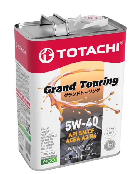 Масло моторное TOTACHI 5W-40 Grand Touring Fully Synthetic A3/B4 SN/CF синтетическое 4л