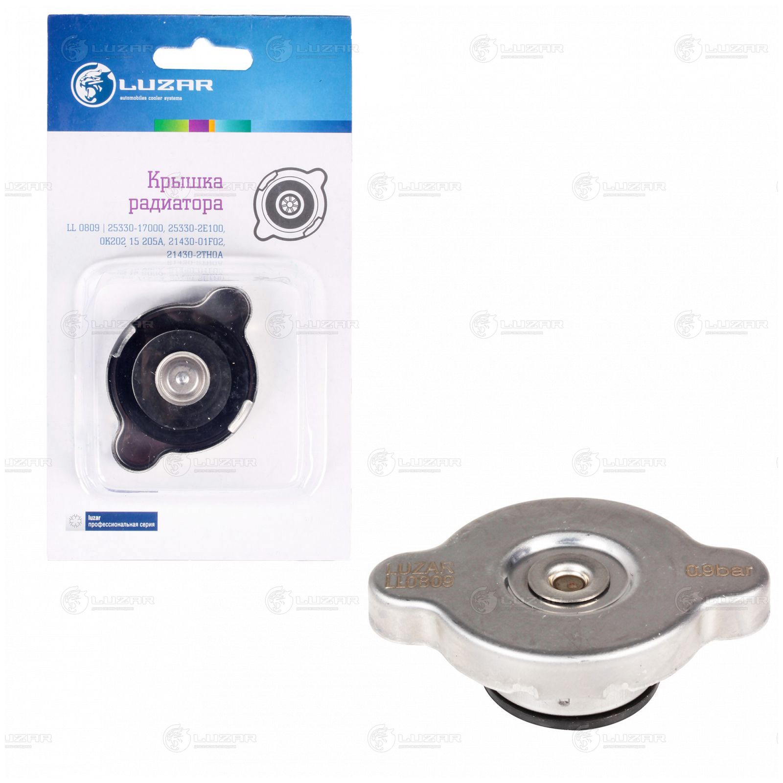 Крышка радиатора Hyundai/Kia; Nissan; Mazda; Toyota 0.9 bar (большой клапан) Luzar