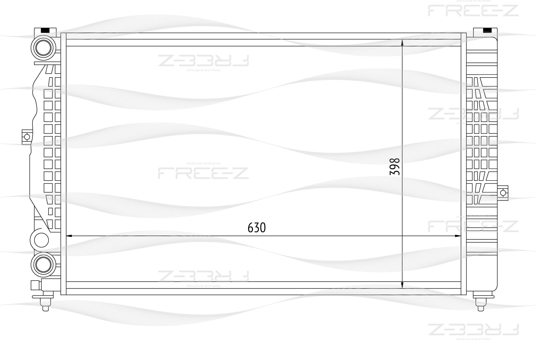 Радиатор FREE-Z AUDI A4 1.6-1.8 94-96 механика