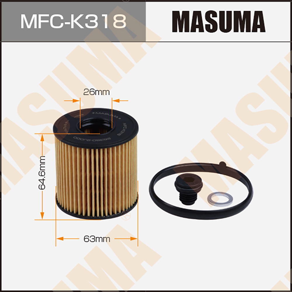 Фильтр масляный Hyundai Creta 21-, Tucson 20-; Kia K5 (2.0L G4NL) Masuma