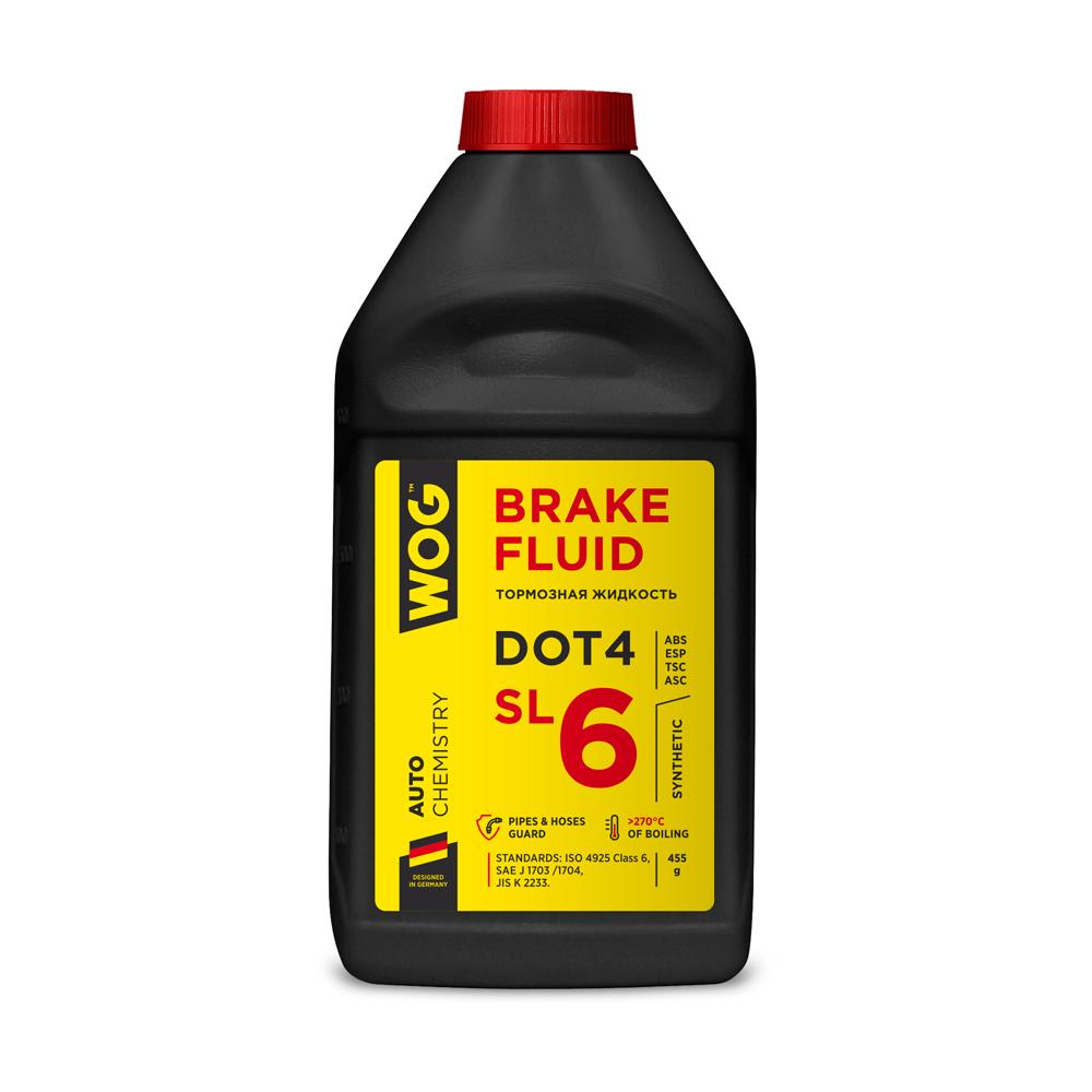 Жидкость тормозная WOG DOT4 SL6 455 г