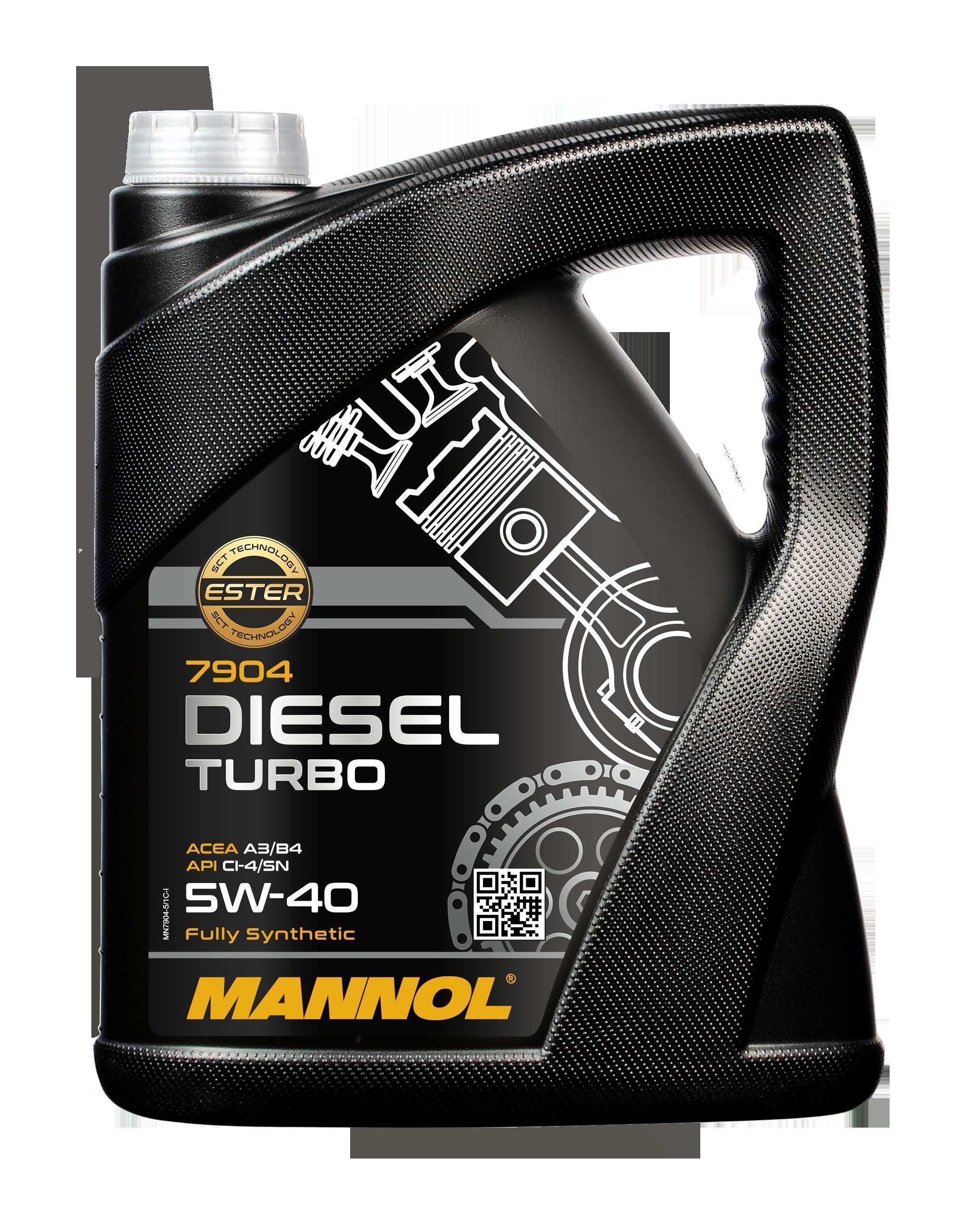 Масло моторное Mannol 5W-40 Diesel Turbo CI-4/SN синтетическое 5л / 5W40
