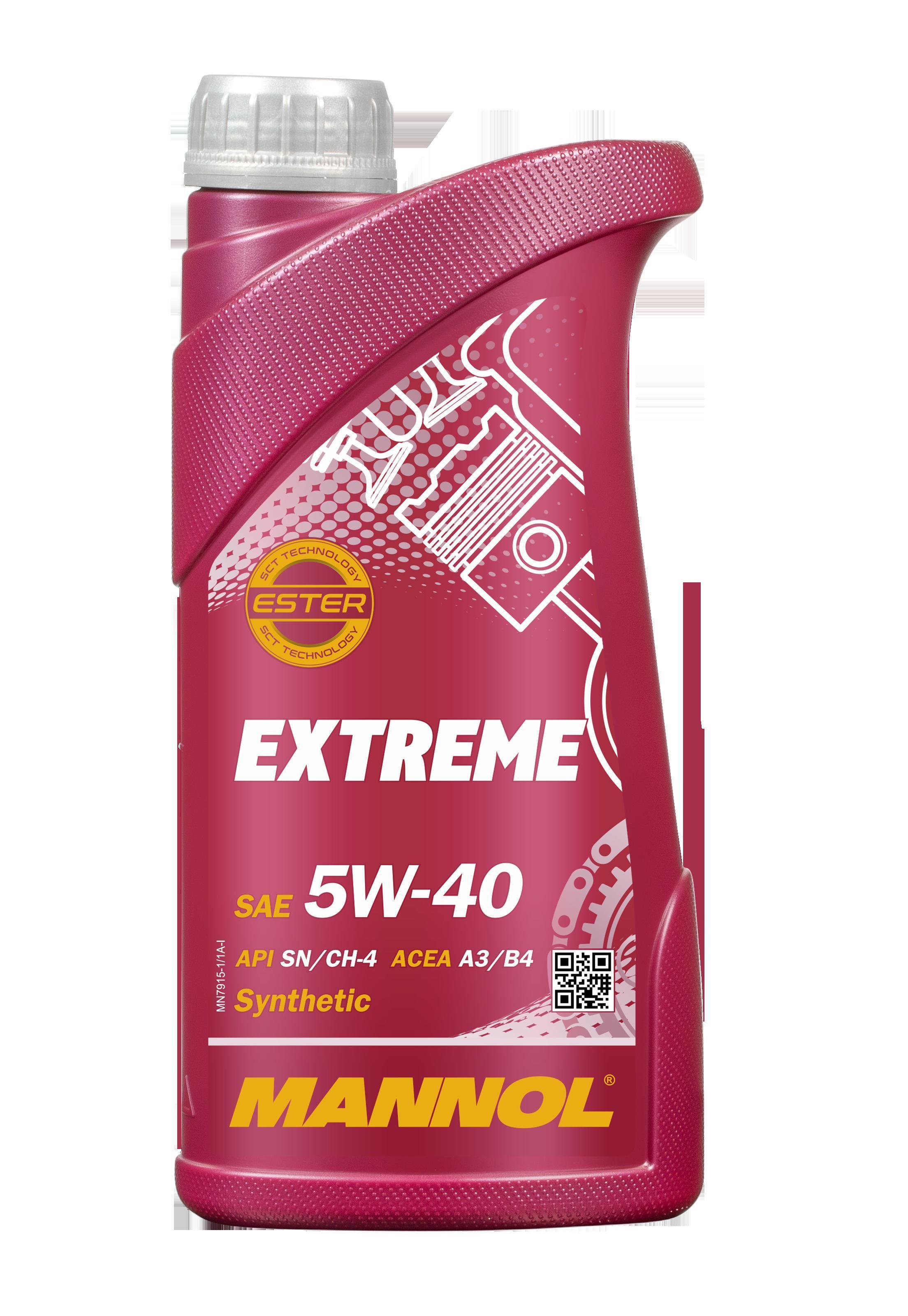 Масло моторное Mannol 5W-40 Extreme SN/CH-4 ESTER синтетическое 1л / 5W40