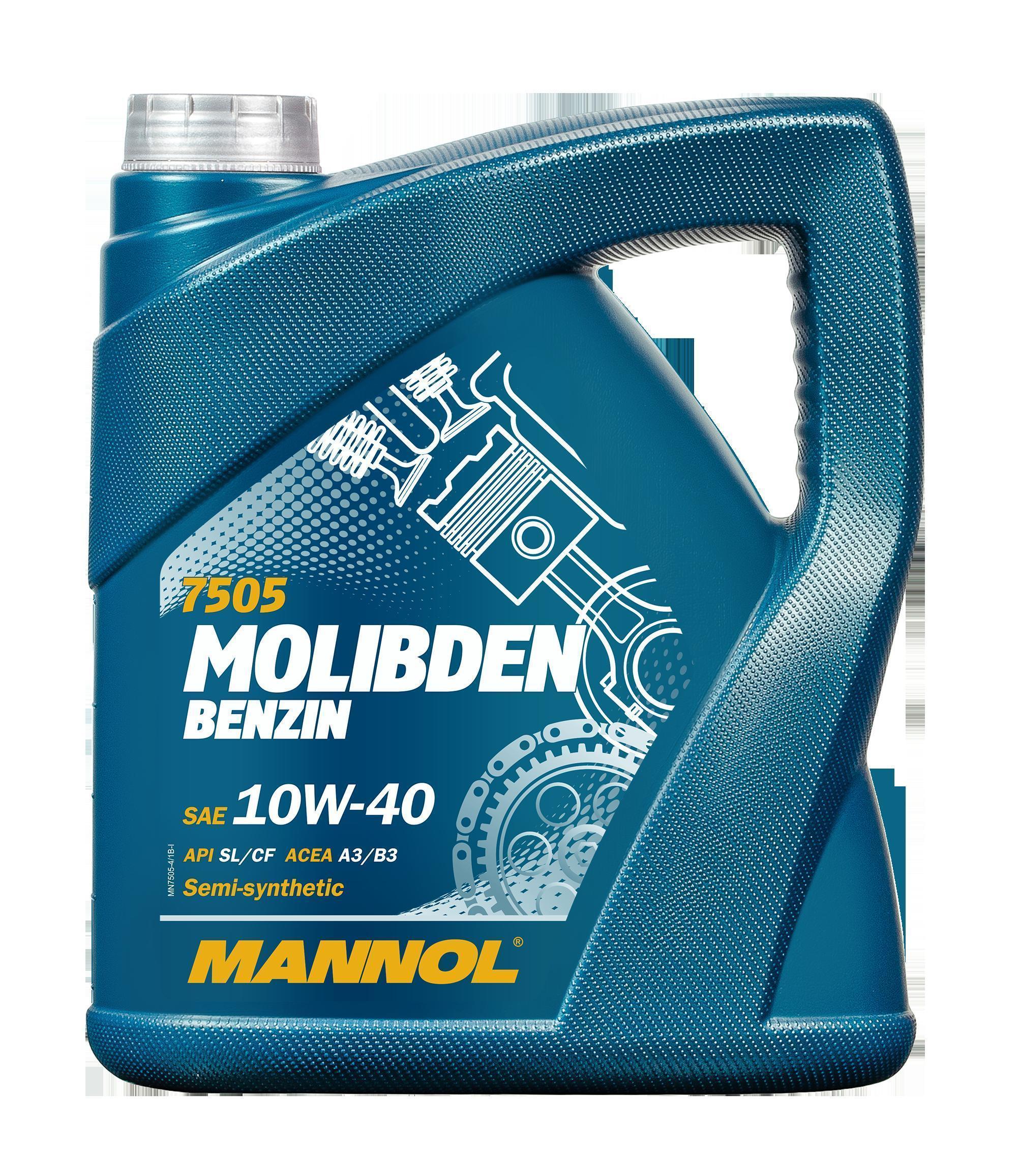 Масло моторное Mannol 10W-40 Molibden SN/CH-4 п/синтетическое 4л пластик