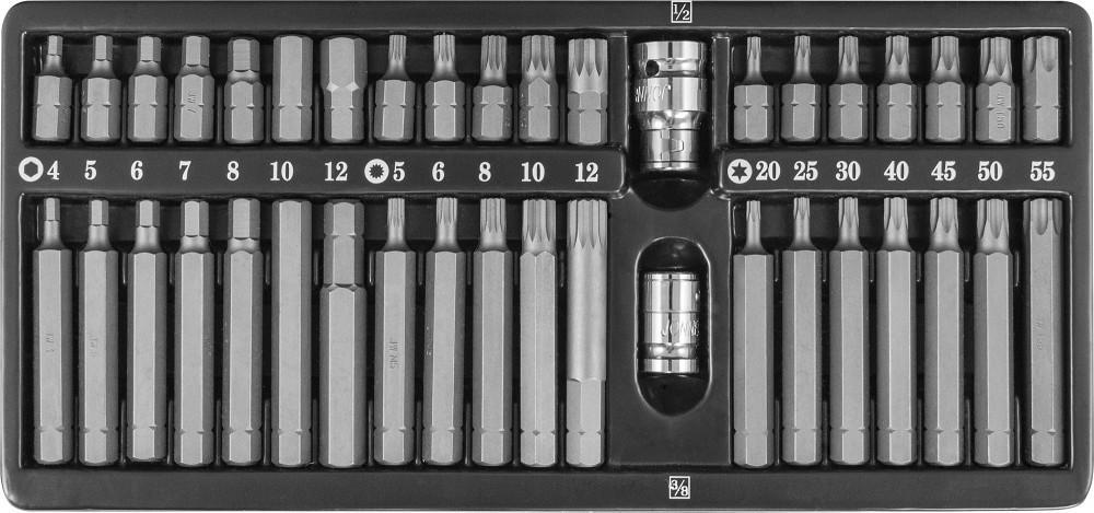 Набор бит 40 пр. Hex/Torx/Spline L=30 мм/L=75 мм JW S29H4140S