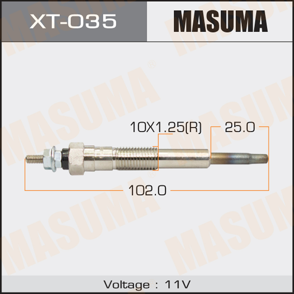 Свеча накала Masuma Toyota (1KZTE, 3CT) Land Cruiser Prado (J70, J120)