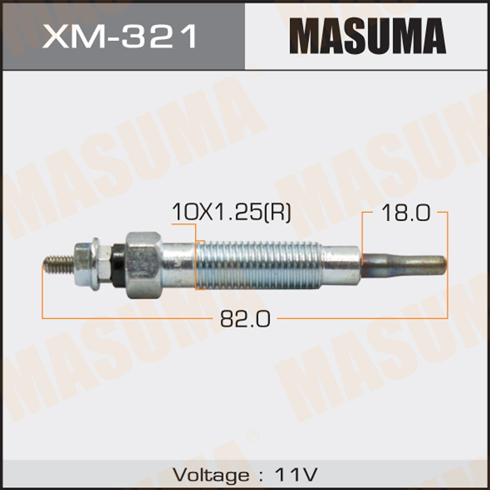 Свеча накала Masuma Mitsubishi (4D56T, 4D68T) Delica 97-, Pajero 98-