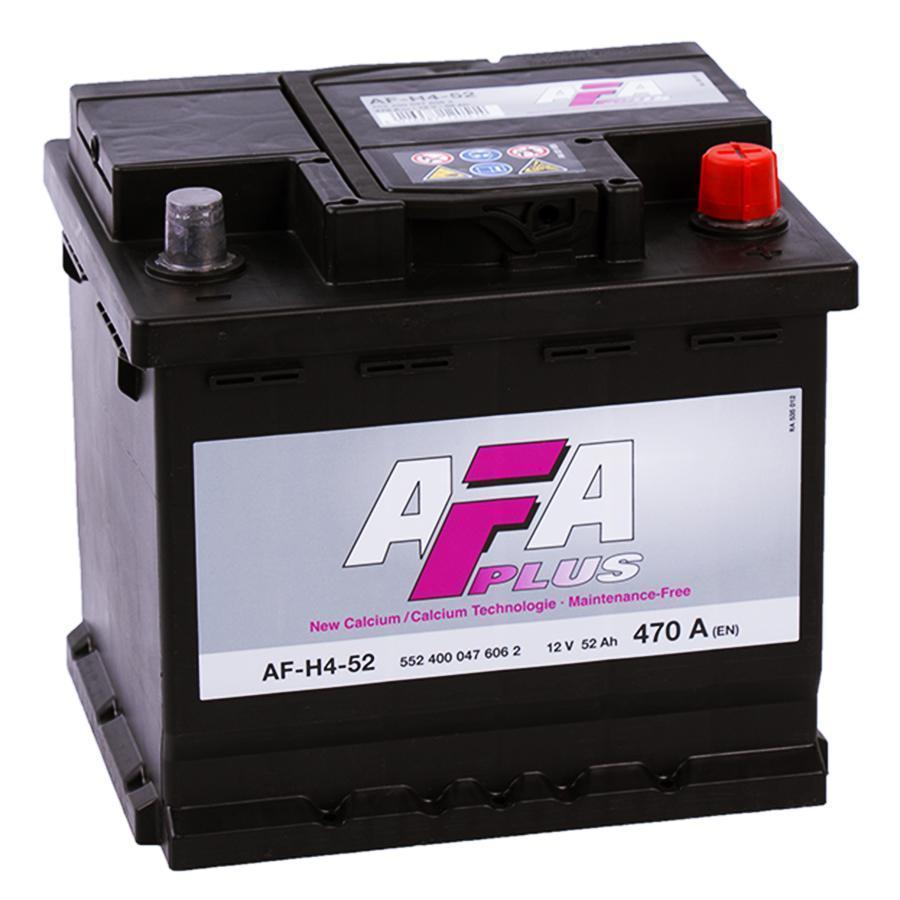 Аккумулятор AFA PLUS 52 А/ч о.п ток 470 207 х 175 х 190 кубик