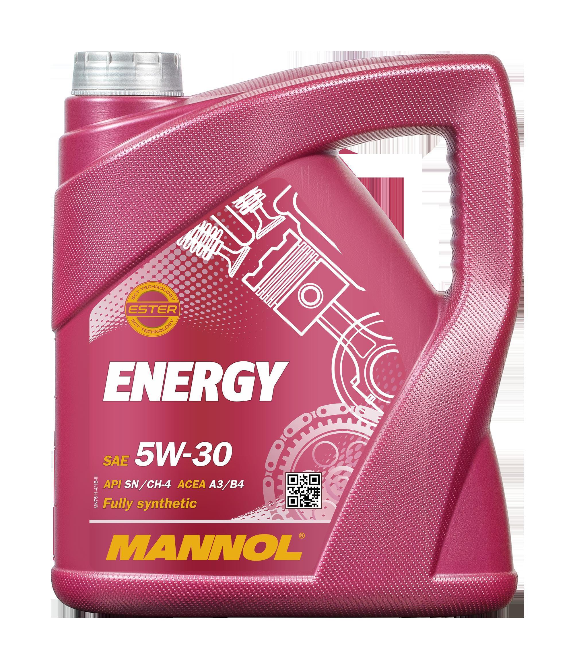 Масло моторное Mannol 5W-30 Energy SN A3/B4 синтетическое 4л / 5W30