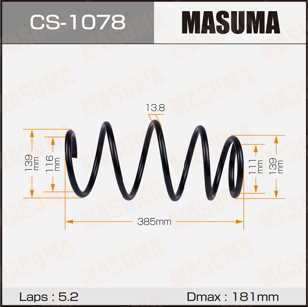 Пружина подвески Toyota Camry (V30) 03- передняя Masuma