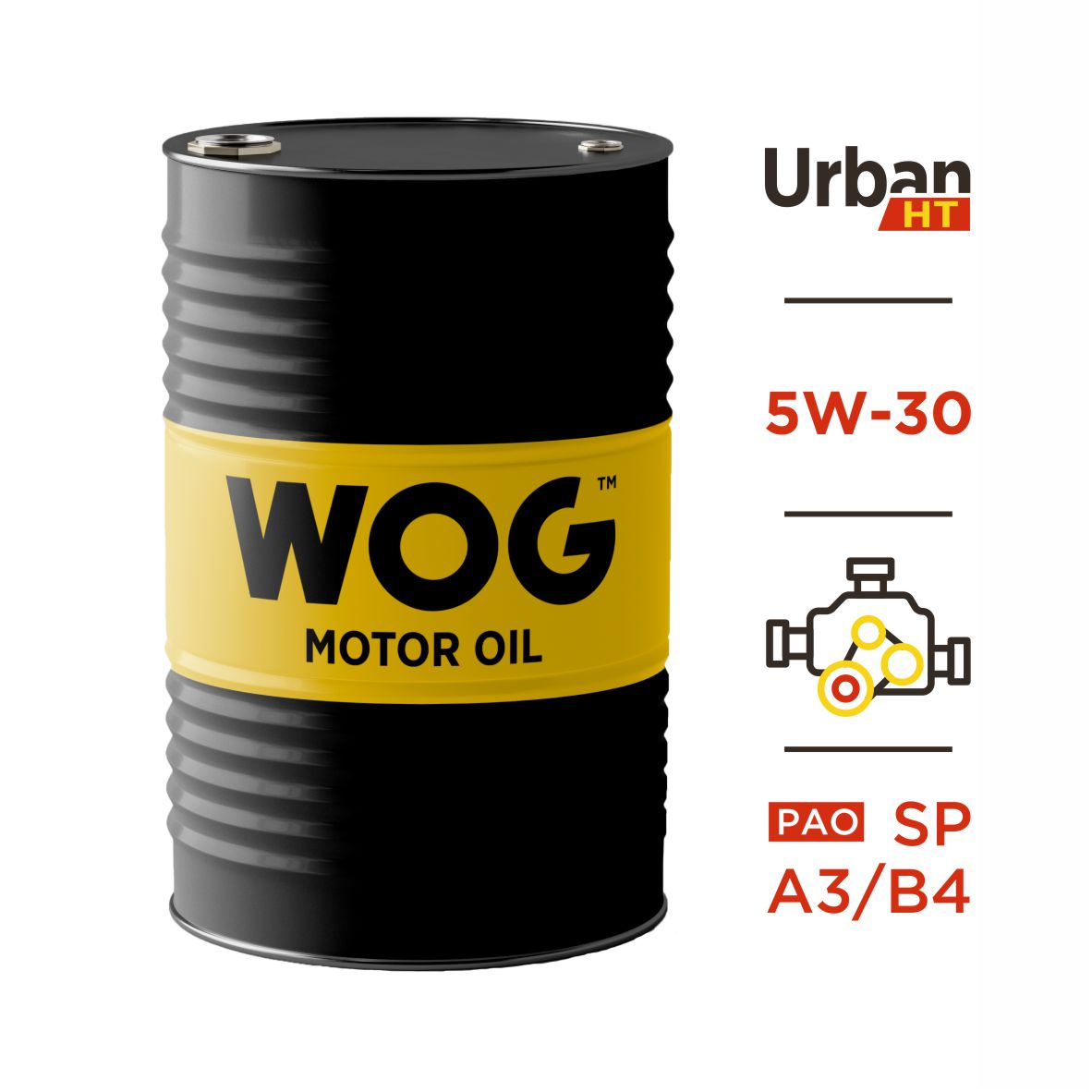 Масло WOG 5/30 Urban HT PAO SP A3/B4 синтетическое 208 л
