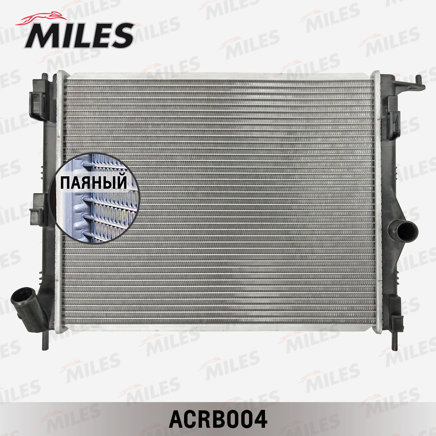 Радиатор MILES RENAULT DUSTER/LOGAN/SANDERO/ для а/м Lada Largus 1.2-1.6/1.5D -A/C 09-