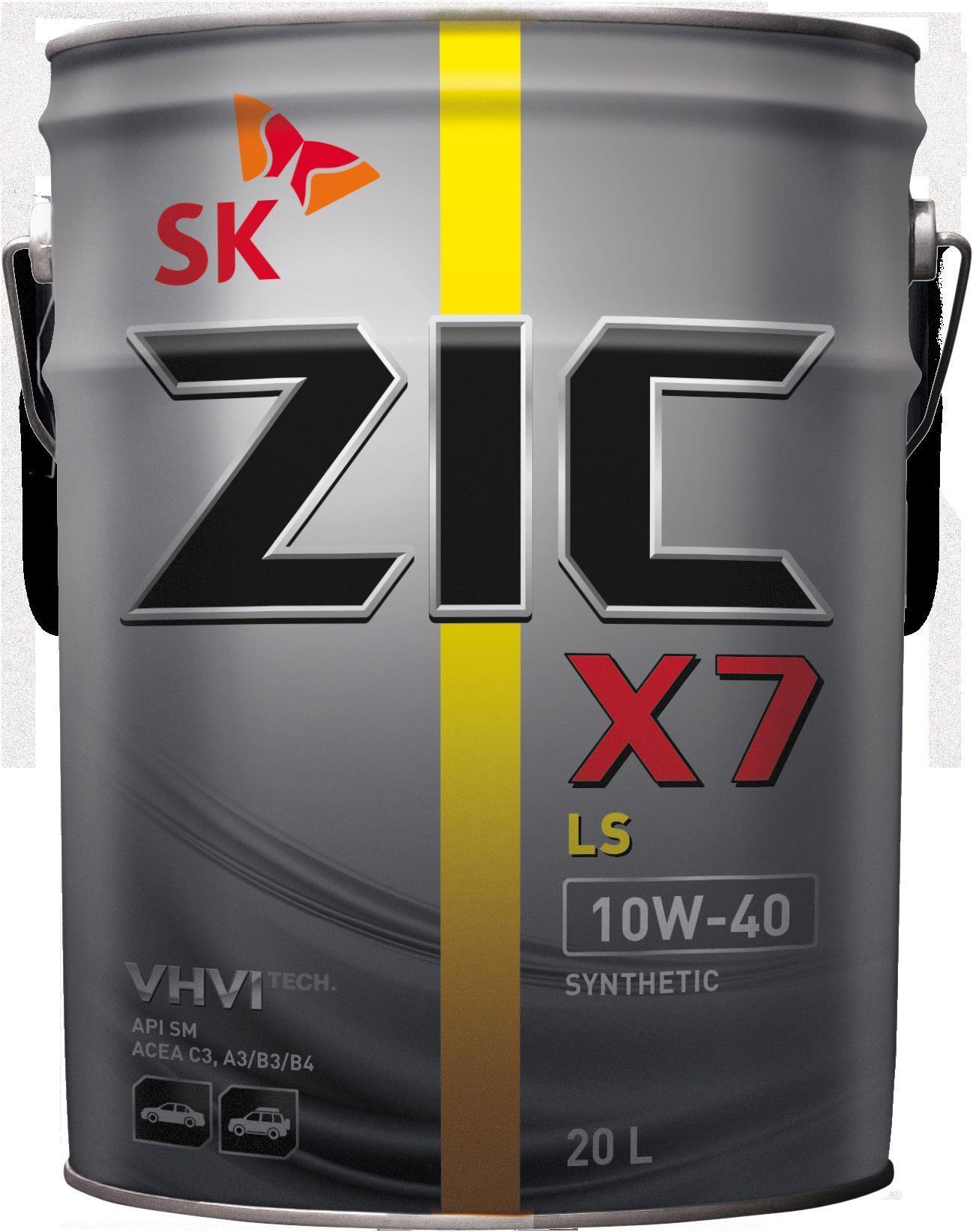 Масло моторное ZIC 10W-40 X7 LS SN/CF синтетическое 20л / 10W40