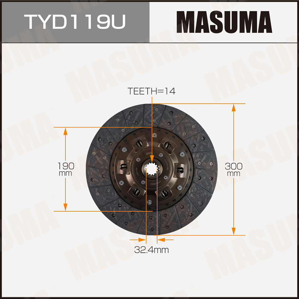 Диск сцепления 300 x 190 x 14 x 32.4 Masuma