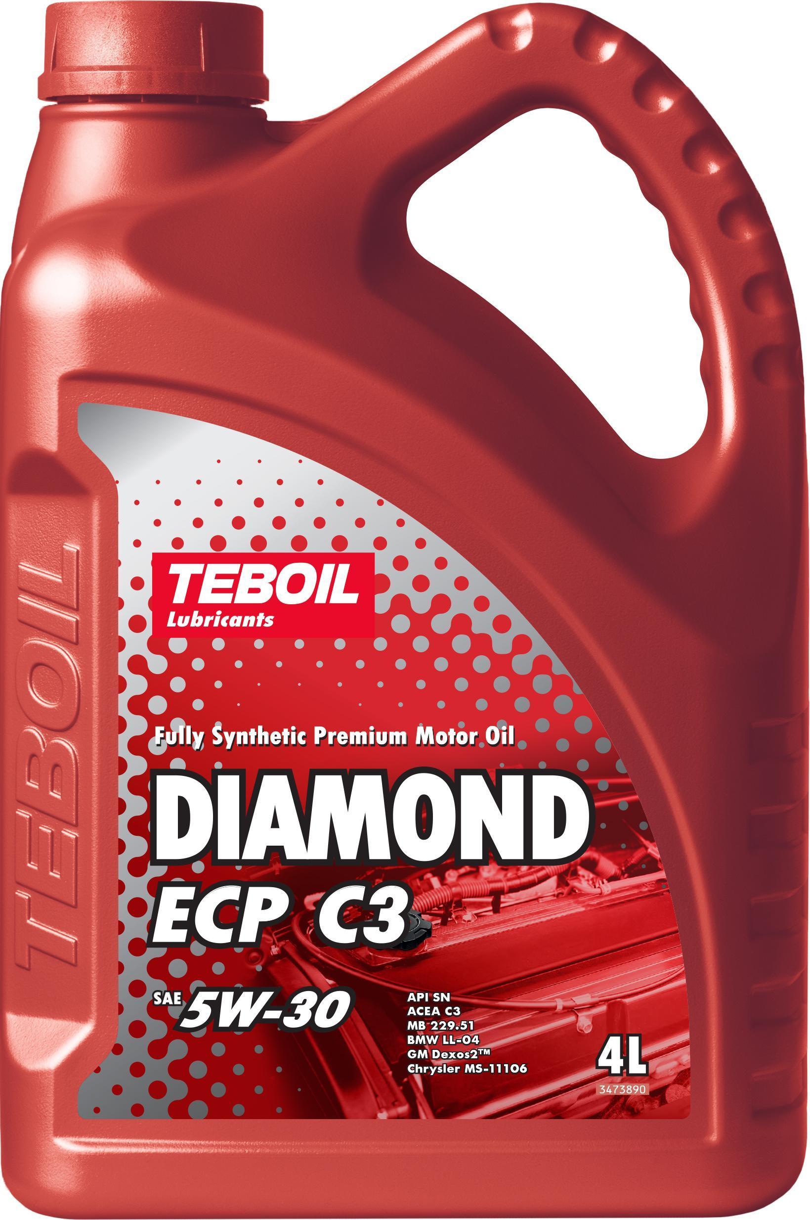 Масло моторное TEBOIL Diamond ECP 5W-30 C3; SN;BMW LL-04;MB 229.51;229.31;GM Dexos2; MS-11106 синтетическое 4л / 5W30
