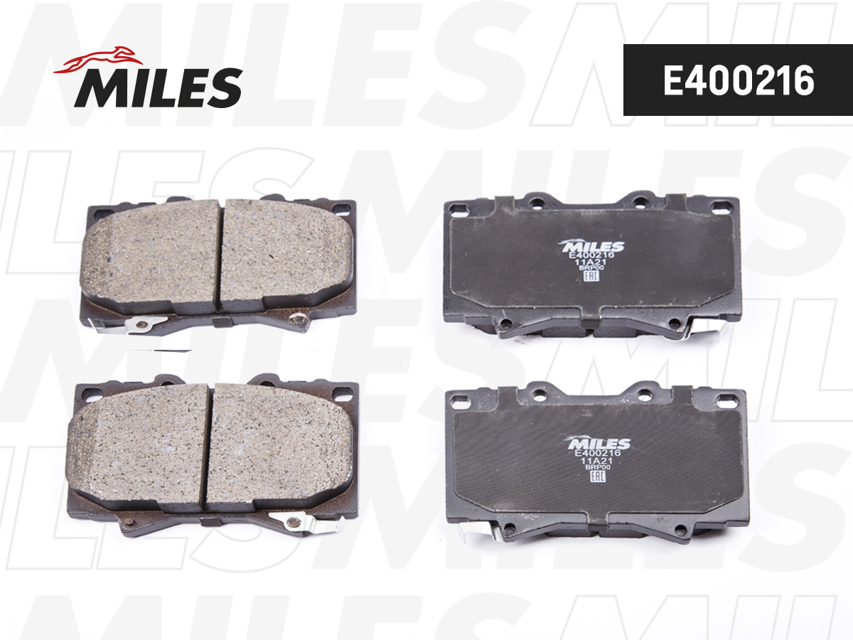 Колодки тормозные Toyota Land Cruiser (J100) 98-07; Lexus LX470 98-07 передние Miles Low-metallic