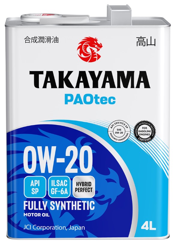 Масло моторное Takayama 0W-20 PAOtec ILSAC GF-6 API SP синтетическое 4л металл/ 0W20