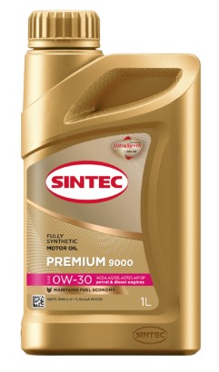Масло моторное Sintec 0W-30 Premium 9000 A5/B5 SP синтетическое 1л / 0W30