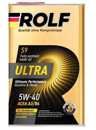 Масло моторное Rolf Ultra 5W-40 SP/CF ACEA A3/B4 синтетическое (металл) 1л / 5W40
