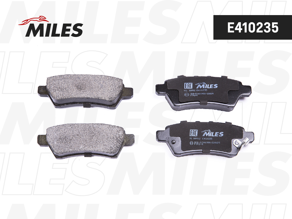 Колодки тормозные Nissan Pathfinder (R51) 05-, Navara (D40) 05- задние Miles Low-metallic