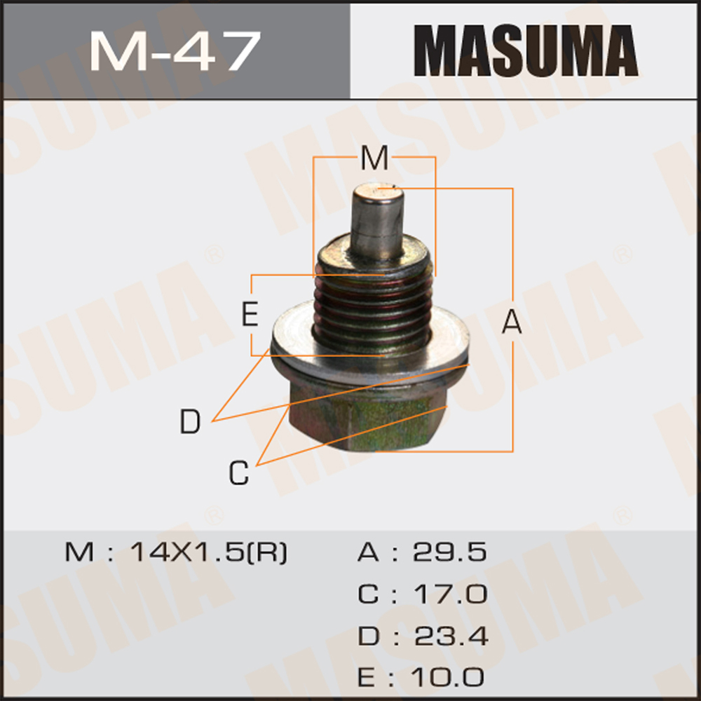 Болт слива масла М14x1,5 с магнитом Honda; Isuzu Masuma
