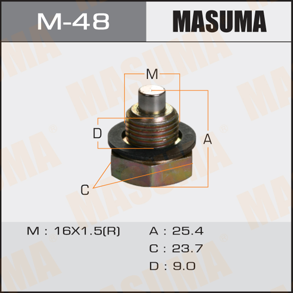 Болт слива масла М16x1,5 с магнитом Toyota Camry, Rush Masuma