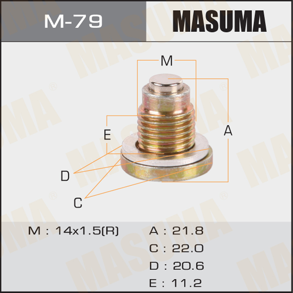 Болт слива масла М14x1,5 с магнитом Masuma