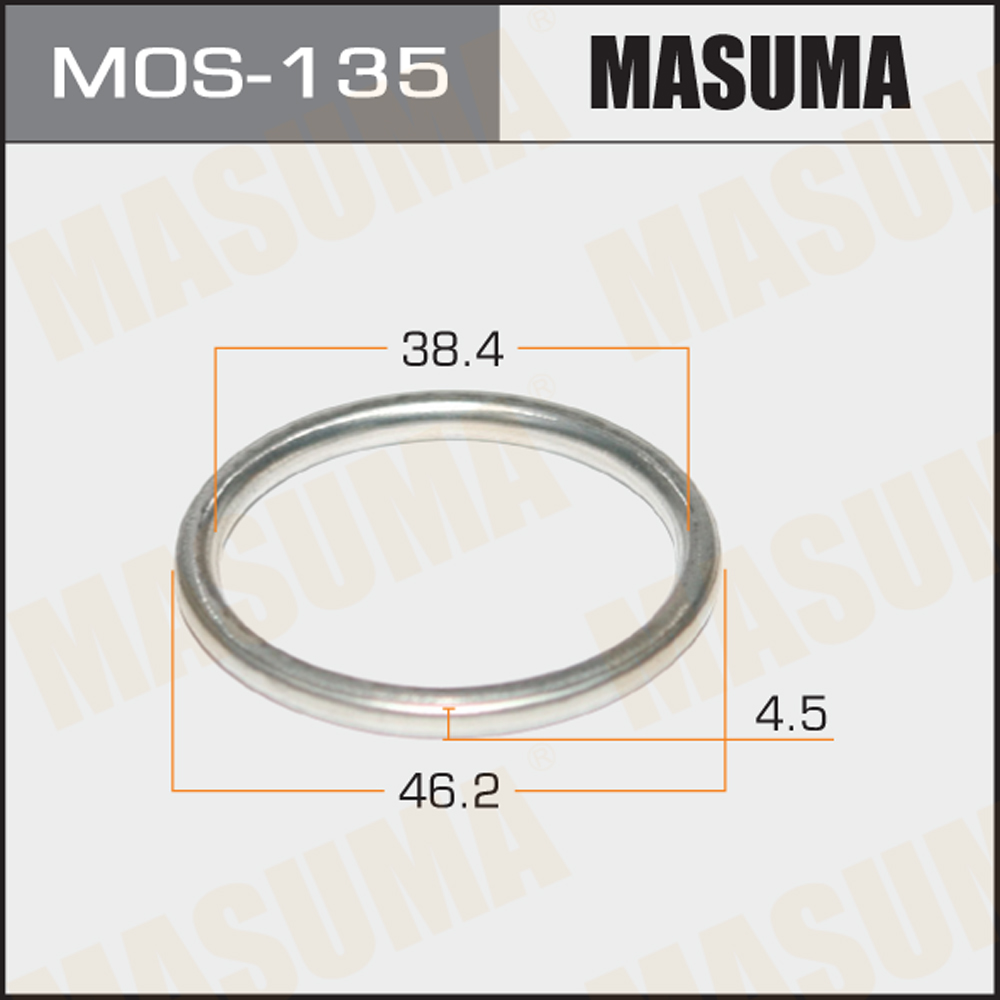 Кольцо глушителя 38.5 x 47 x 4 металлическое Masuma MOS135