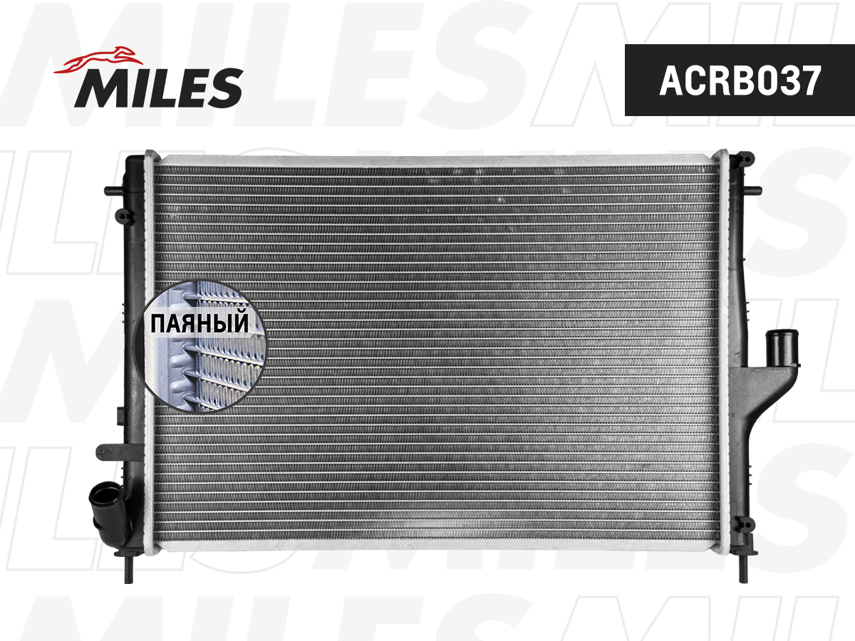 Радиатор MILES RENAULT LOGAN/SANDERO 08-/DUSTER 10- 1.6/1.5D / для а/м Lada Largus 1.6 12- AT